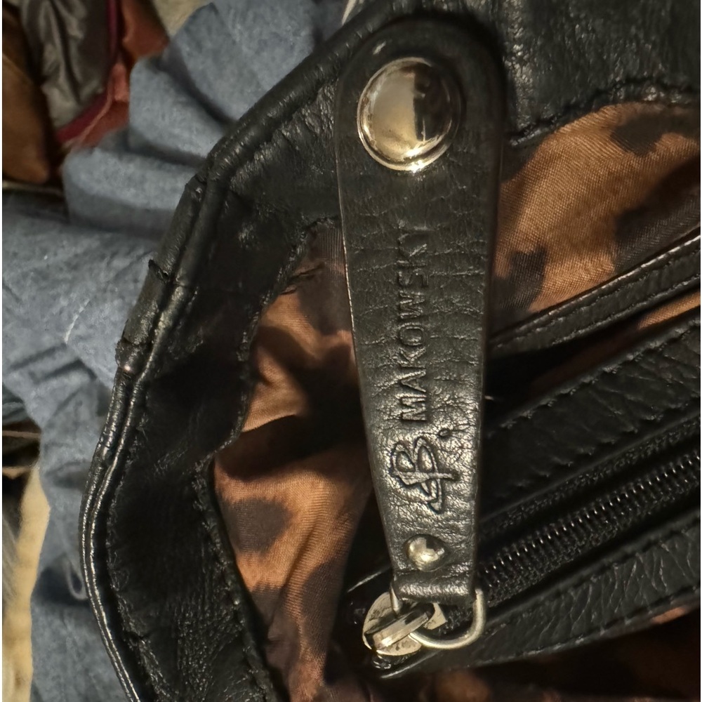 Black leather studded purse